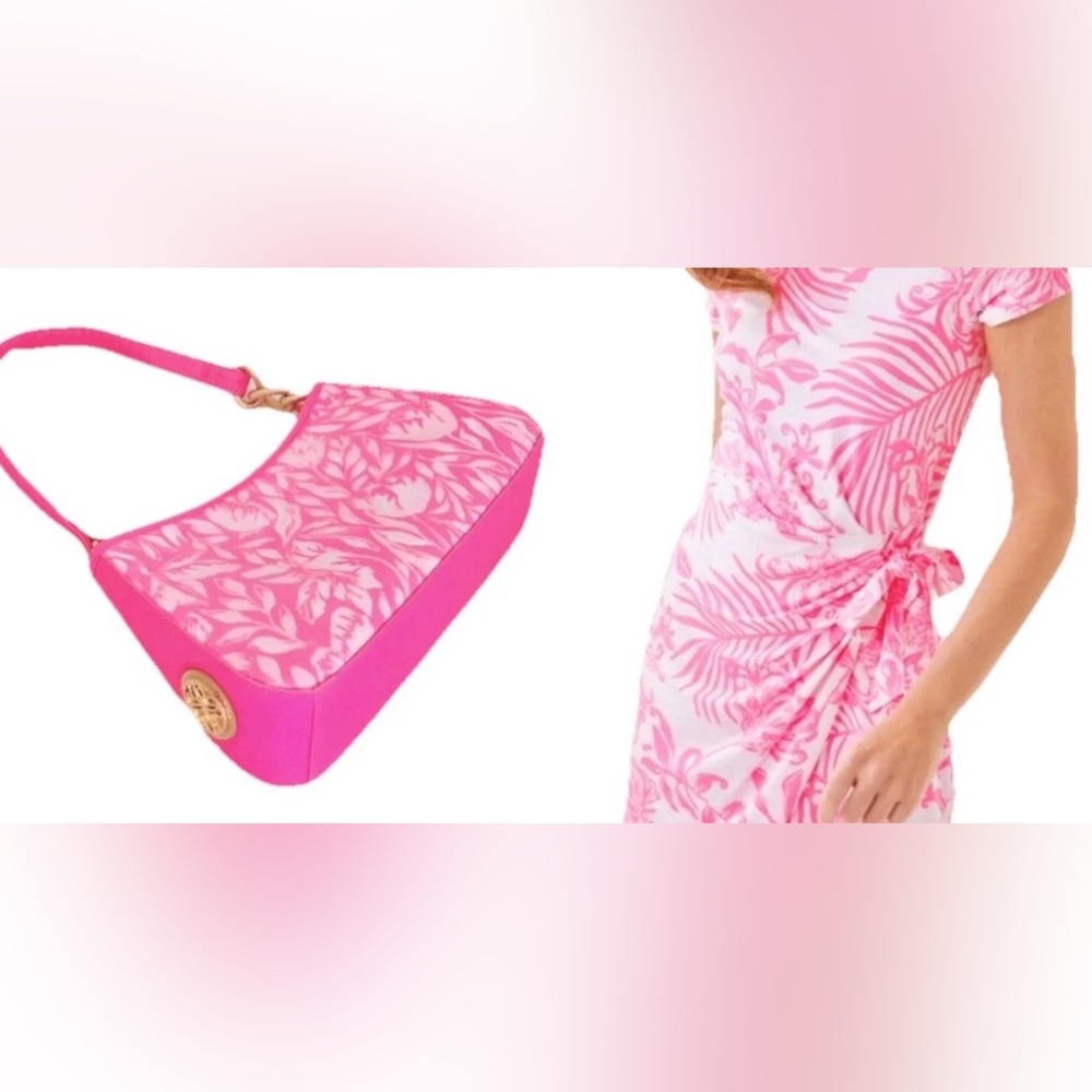 Lilly Pulitzer Blaise Romper Dress And Tamara Shoulder Bag-Rousseau Pink-NWT